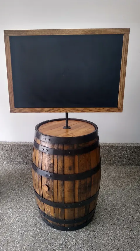 Barrel with Magnetic Chalkboard